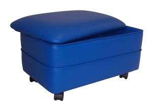 Modern Solid Color Vinyl Rectangle Footstool Ottoman  