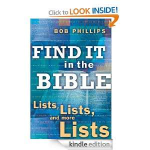 Find It in the Bible Bob Phillips  Kindle Store