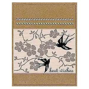  Card Art Decorative Birds Wood Mounted Rubber Stamp Kit 