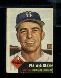 dh) 1953 Topps #76 PEE WEE REESE *Brooklyn Dodgers  
