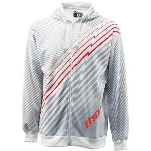  Thor Motocross Live Wire Zip Up Hoodie   X Large/White 