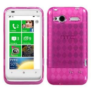  HTC Radar 4G Case Hot Pink Argyle Pane Candy Skin Cover 