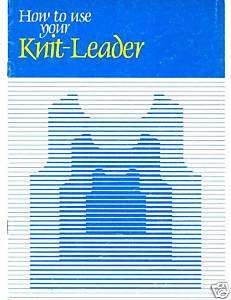 Brother KH891 Knitting Machine Knitleader Instructions  