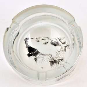  Super Christmas Saving on Glass Ashtray   Wolf in Side 