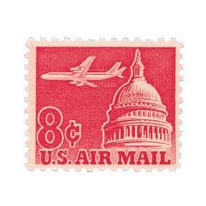  #C64   1962 8c Plane & Capitol (carmine) Plate Block 