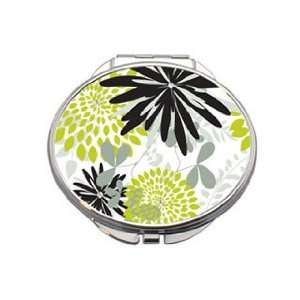  Forest Shades Compact Mirror with Gray Leatherette Pouch 