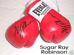 Autographed Mini Boxing Gloves Sugar Ray Robinson  