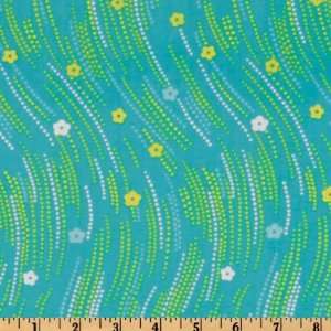  44 Wide Sunny Daze Tiny Flowers Turquoise Fabric By The 