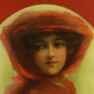 James R. Bryson Woman in Red Lithogaph Framed  