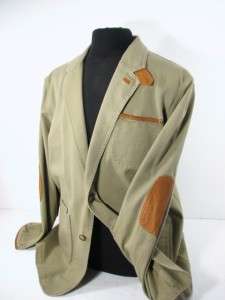 ORVIS 2Bttn Cotton & Leather Hunting Shooting Mesh Sport Jacket Coat 