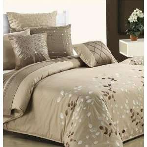  7 PC. COTTON OVERSIZED COMFORTER SET W/ EMBROIDERED FLORAL 