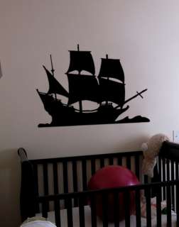 Vinyl Wall Decal Sticker Pirate Sail Ship Decoration  