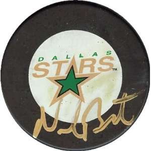  Neal Broten autographed Hockey Puck (Dallas Stars) Sports 