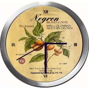  NEGRON 14 Inch Coffee Metal Clock Quartz Movement Kitchen 