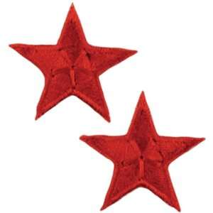  Iron On Appliques Red Stars 2/Pkg