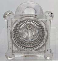 Sandwich Free Blown Cut&Engraved Flint Glass Bulb Whale Oil Lamp 