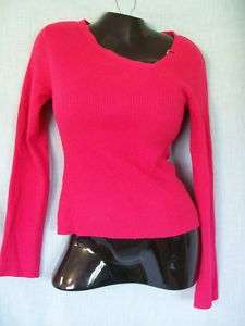 Womens/Junior Studio Y Sweater Top Pinkish Red V Neck M  