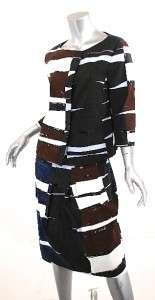 NWT AKRIS PUNTO Bergdorf Goodman 2 piece Top/Skirt Abstract Print 8/10 