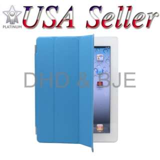 iPad 2 Smart Cover PU Leather Magnetic Case Stand Wake Up Sleep Light 