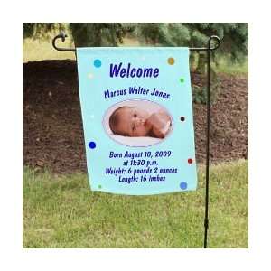  Newborn Baby Boy Announcement Garden Flag 
