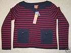 NEW Tory Burch Owen sweater (XL) 31113149 in Navy 3/4 Stripe