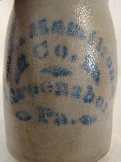 19thC JAMES HAMILTON Antique COBALT Blue PA Stoneware POTTERY Wax Seal 