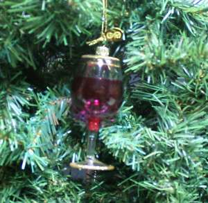 Red Wine Glass Xmas Ornament Midwest Cannon Falls NEW  
