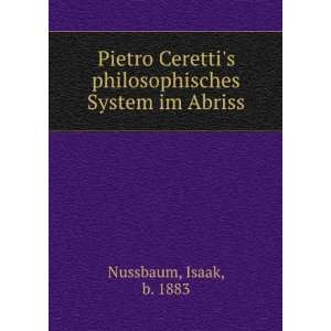   philosophisches System im Abriss Isaak, b. 1883 Nussbaum Books