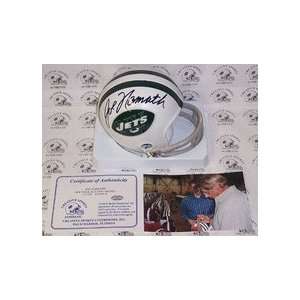  Joe Namath Autographed New York Jets 2 Bar Mini Football 