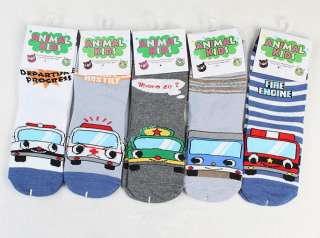 pairs new toddler boy kid crew socks police fire engine taxi truck 