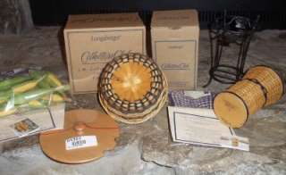 Longaberger J.W. Collection 12 Miniature Basket w Pottery & Wrought 