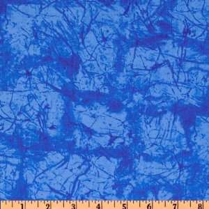  44 Wide Jungle Buzz Crackle Texture Blue Fabric By The 