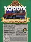 Odd 1988 Kodiak Tobacco, Pontiac Car Print Ad RUSTY WALLACE