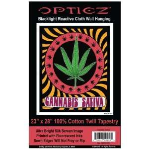  Opticz Cannabis Sativa Pot Leaf Blacklight Reactive Cloth 