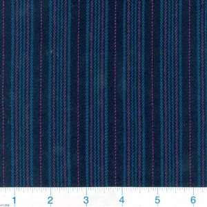  45 Wide Stretch Yarn dyed Suiting Black/Blue Stripe 