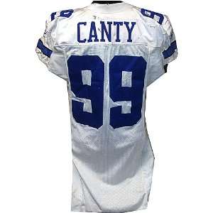  Chris Canty #99 2008 Home Opener Game Used White Jersey 