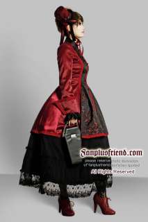 Victorian Gothic Rider Mandarin Brocade/Satin Jacket  