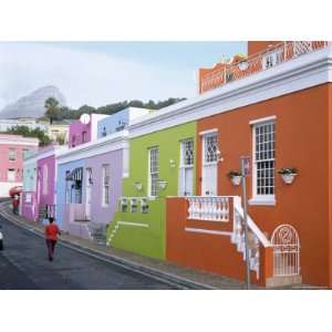 Houses on Chiappini Street, Bo Kaap, Muslim Cape Malay Area, Cape Town 