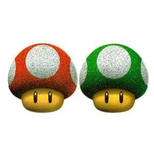 Super Mario Power Up Mushrooms green & red Heat Iron On Transfer for T 