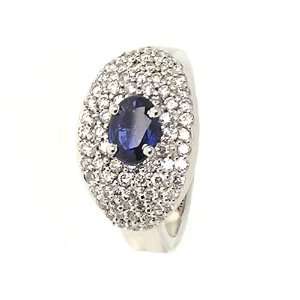  18Carati Sapphire and diamond ring 0.74 ct.   AF0314 6.5 