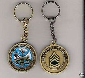 CHALLENGE COIN KEY CHAIN US ARMY SERGEANT FIRST CLASS  