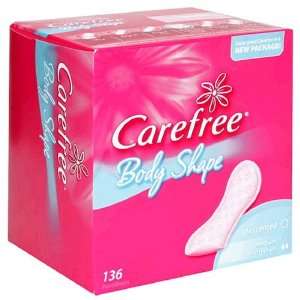Carefree Body Shape Pantiliners, Medium Protection, Unscented, 136 