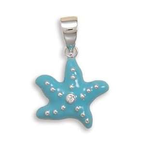  Enamel and CZ Starfish Pendant Jewelry