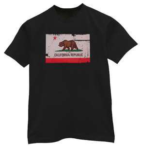 CALIFORNIA REPUBLIC STATE FLAG T SHIRT ALL SIZES & COLORS NEW  