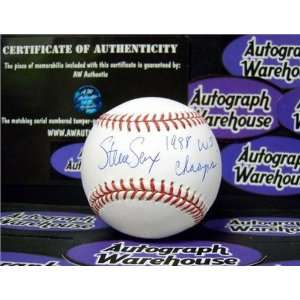 Steve Sax Autographed/Hand Signed Baseball inscribed 1988 WS Champs
