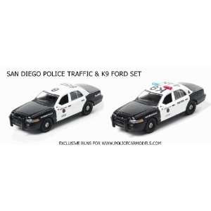   64 San Diego, CA Police K9 & Traffic 2 Car Set Toys & Games