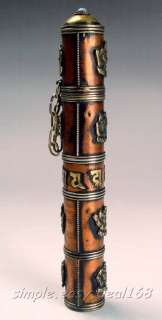 NICE Old Tibetan Incense Censer Barrel Tub Pail Case  