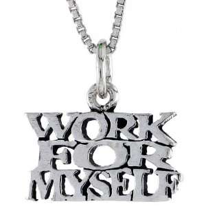  Sterling Silver WORK FOR YOURSELF Talking Pendant Jewelry