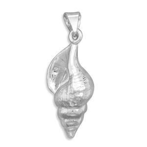 Polished Sterling Silver 55mm X 29mm Conch Shell Pendant Bale Is 8mm 