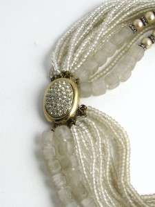 VINTAGE DONALD STANNARD GLAM BEADED NECKLACE 1980s  